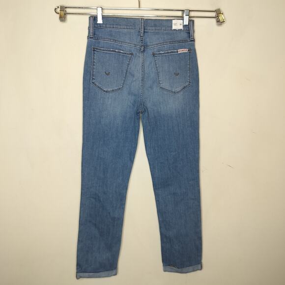 Hudson Blair High Rise Straight Crop Jeans Cuffed Stretch Denim - Picture 6 of 11